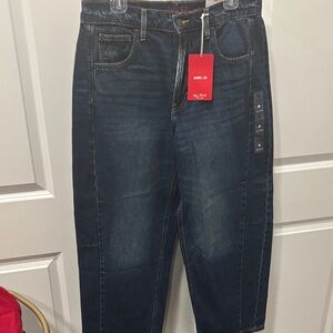 NWT Lucky Brand Dark Blue Barrel Leg Jeans
